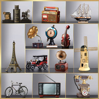 Collection d'artisanat en résine rétro Décoration d'entrée de salon de bureau de bureau