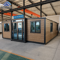 Maison conteneur moderne en acier personnalisable et extensible, 20ft 40ft, à double aile pliable, préfabriquée modulaire, pour atelier, entrepôt, véranda, cabane