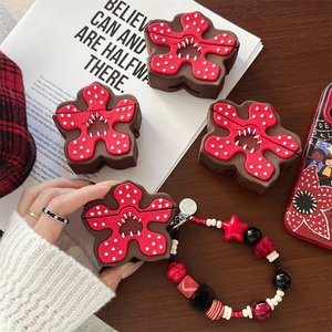 เคสหูฟังซิลิโคนลายการ์ตูน Stranger Things สำหรับ Apple AirPods 4 Pro 2 3  พร้อมสายคล้องคอ  ลายดอกไม้ - Product Image 1