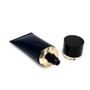 Luxury Black <b>Plastic</b> Cosmetic Squeeze <b>Tube</b> with Gold Electroplated Screw Cap - Product Image 3