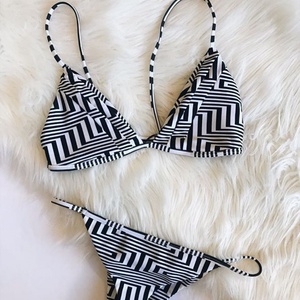 Conjunto de Bikini de Dos Piezas con Estampado Floral y Encaje, Cintura Alta, Tirantes Laterales y Tanga, para Mujer, Talla XL, OEM/ODM - Product Image 3