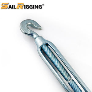 Gancio e occhio tipo JIS telaio tenditore a vite tipo CO zinco placcato in acciaio corda tensione tenditore M12 M16 M20 corpo aperto tenditore a vite - Product Image 2