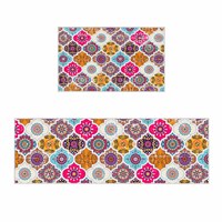 Custom Kitchen Rug Mats Made of 100% Polyester 2 Pieces Soft Kitchen Mat Specialized in Anti Slippery and Machine Washable