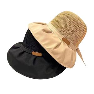 Summer Custom Anti-UV Wide Brim Fashion <b>Sunscreen</b> Beach Sun Hats for Ladies - Product Image 3