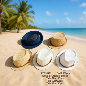 Sombrero de Paja Encriptado con Hebilla Estilo Café 57 58 59 cm, Sombreros de Paja para Hombre y Mujer, Accesorio de Moda de Verano - Product Image 3