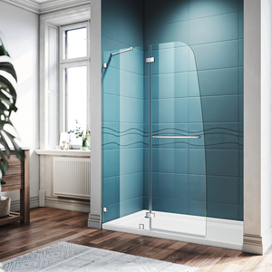 <span class=keywords><strong>Mampara</strong></span> de <span class=keywords><strong>Ducha</strong></span> Sally para Baño, sin Marco, con Bisagras, Vidrio con Nano Recubrimiento, 48x72 Pulgadas, con Barra de Soporte - Product Image 2