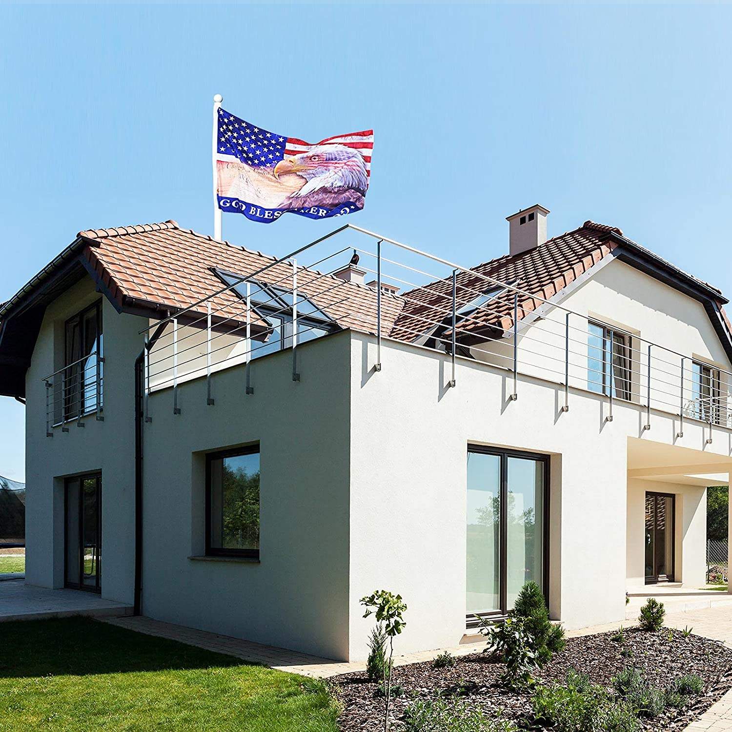 アメリカ国旗白頭ワシ3x5FTUSA旗7月4日記念独立記念日自由旗金属