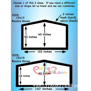 Thương mại 13x13 15x15 Inflatable có thể tháo rời Jumper Bouncer nhảy bouncy lâu đài mô-đun Đồ chơi thư bị trả lại nhà biểu ngữ cho bán - Product Image 6