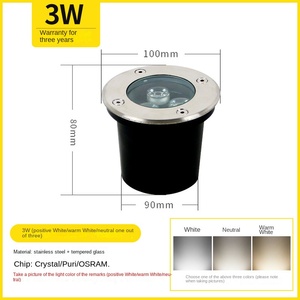 Luz LED Subterránea IP65 de Montaje Empotrado en Acero Inoxidable, 9 LED con Sensor de Movimiento, CRI 90, 5000K, Luz de Jardín - Product Image 5