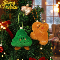 Vente en gros de porte-clés en peluche mignons, décorations d'arbre de Noël, pendentifs pour sacs, petits cadeaux pour enfants et étudiants, accessoires de porte-clés
