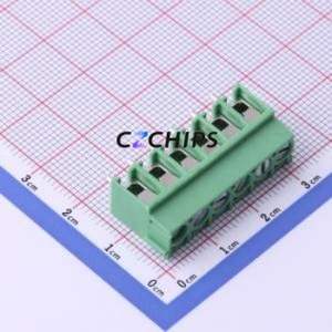 DB302-5.0-6P-GN-S <b>Screw</b> Terminal <b>Block</b> P=5mm Connector ( Construction: 1x6P )( Pitch: 5mm )( Color: Green ) - Product Image 1