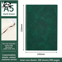 Carnet A5 à couverture souple en PU avec logo personnalisé, bloc-notes simple pour les affaires, le bureau et les notes de réunion, aspect cuir de mouton