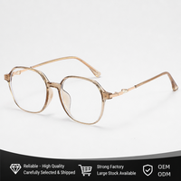 Lunettes hexagonales pour hommes et femmes, monture TR90, branches en métal, anti-lumière bleue, protection UV400, lunettes de lecture optiques, 6 couleurs, OEM