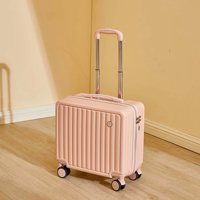 Valise cabine personnalisable de 18 pouces en ABS PC unisexe, valise cabine à roulettes avec serrure, valise de voyage