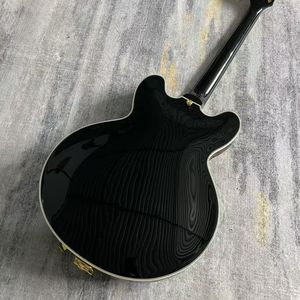 Guitare électrique semi-hollow jazz <span class=keywords><strong>ES335</strong></span> de couleur noire avec corps en acajou et système de vibrato pour les passionnés de musique - Product Image 2