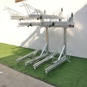 Espositore Commerciale Verticale a Due Livelli in Acciaio per <span class=keywords><strong>Biciclette</strong></span> da Esterno, a Gas, per Parcheggio, Ningbo - Product Image 3