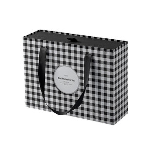 Caja de Regalo Deslizante de Cartón Rígido Ecológica con Logotipo Personalizado, Empaque de Papel Reciclable con Asa de Listón - Product Image 1