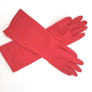 قفازات حمراء المطاطية المنزلية لسلامة العمل ضد الماء لغسيل السيارات من أفضل مصنعي الصين - Product Image 2