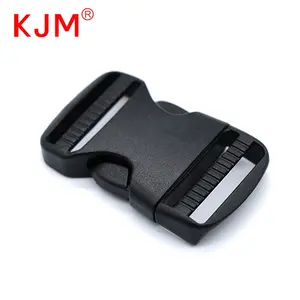 KJM-hebilla deslizante de liberación rápida, hebilla de plástico con logotipo personalizado, 20mm, 25mm, 30mm, 38mm