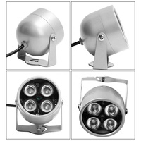 Lampu Sorot Keamanan Modern 4-LED IP65 Tahan Air Aluminium 45 Derajat, Kamera CCTV Penglihatan Malam DC 12V, Sensor Senja 10-40M