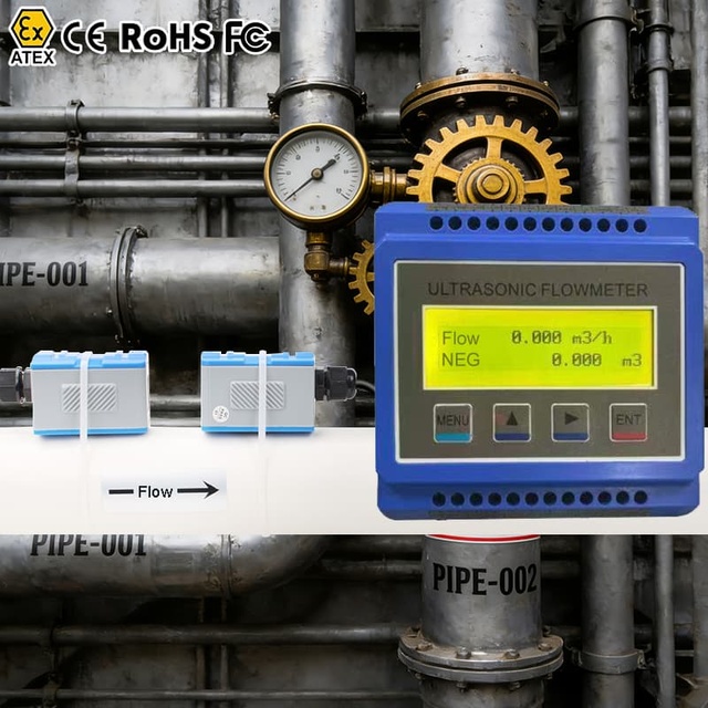 4-20ma Clamp on Modular Ultrasonic Flow Meter Rs485 Din35 Rail Battery Operated Portable Flanged Module Ultrasonic Flow Meter