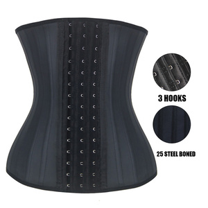 HEXIN Corset de compression ajustable avec crochets, 25 baleines en acier, gaine amincissante en latex pour femme - Product Image 1