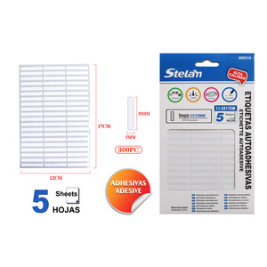 Etichette adesive rettangolari a prova di acqua BOPP PP Custom 5x35mm 300 pezzi 5 fogli per la stampa di scrittura per la promozione della drogheria - Product Image 1