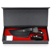 Couteau à désosser artisanal, lame en acier inoxydable, fourreau en cuir, forgé, pour la chasse en plein air, le barbecue, le boucher, emballage personnalisé