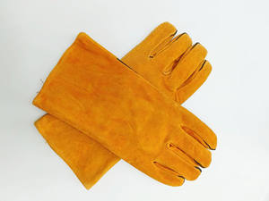 Profesional 14 pulgadas trabajo seguro soldadura vaca amarillo soldadura Industrial Guante largo cuero protección construcción seguridad Gans - Product Image 5