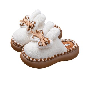 Spot Wholesale EVA Sole Knot Thick Soled Cotton Shoes Plush Cotton Slippers With Factory Best - Product Image 6