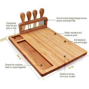 Planche à <span class=keywords><strong>Charcuterie</strong></span> <span class=keywords><strong>et</strong></span> <span class=keywords><strong>Plateau</strong></span> à <span class=keywords><strong>Fromage</strong></span> en Bois de Bambou avec Couverts, Prix Usine Personnalisé pour la Vente en Gros - Product Image 3