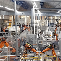 Ligne de production de soudage robotisé intensif / Système de soudage d'acier de construction / Ligne de fabrication industrielle automatisée de haute performance