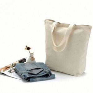 Eco Friendly Creamy Beige Black Blank Reusable Cotton Shopping Bag <b>Canvas</b> Plain <b>Tote</b> Bags With Logo for Women Shoulder Grocery - Product Image 4