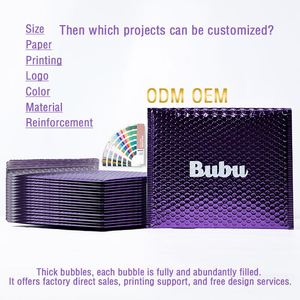 Bolsa de Burbujas de PP Impermeable con Refuerzo Lateral Morado y Sello Autoadhesivo para Envío Logístico, Embalaje de Regalos, Electrónicos y Cosméticos - Product Image 4