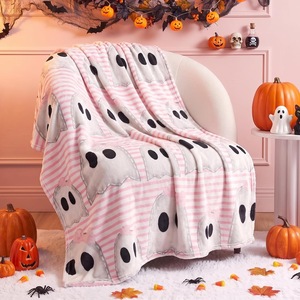 Halloween Ghost <b>Pumpkin</b> Bat Flannel <b>Blanket</b> Throw <b>Blanket</b> Nap <b>Blanket</b> Fall Decor Trick or Treat Wholesale Fade Resistant - Product Image 5