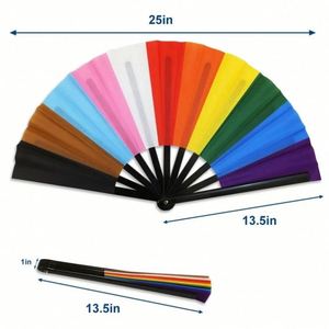 Abanico de Mano Progress Pride, Abanico Inclusivo con el Arcoíris del Orgullo LGBT, Talla XL - Product Image 2