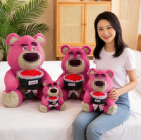Ours en peluche Xinhui Hug Flower Bear, vente en gros, cadeaux d'anniversaire, de la Saint-Valentin et de Noël, jouets en peluche de personnages de dessins animés pour filles et enfants