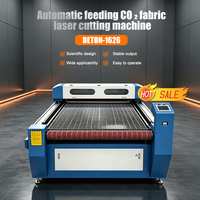 Machine de découpe laser CO2 pour tissus DETON 1626, alimentation automatique, vision panoramique, machine de découpe laser pour jouets en peluche
