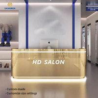 Comptoir de réception moderne minimaliste en acier inoxydable, table de bar, comptoir de caisse, salon de coiffure, restaurant, salle de sport, vêtements