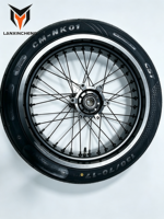 Ensemble de roues Supermoto Surron Ultra Bee 17 pouces, avant et arrière, moyeu CNC en aluminium, jantes noires sans chambre à air, pour la route et la course