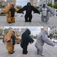 Costume gonflable de mascotte d'orang-outan/gorille pour adulte, conçu sur mesure, pour fête et spectacle, en peluche