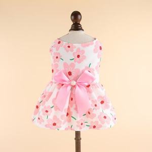 Vêtements d'été de luxe pour petits chiens, robe pour chien en dentelle à bulles de papillon, taille XS, harnais en coton assorti, laisses à motifs imprimés - Product Image 2