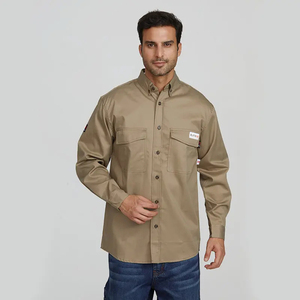 เสื้อเชิ้ตแขนยาวผู้ชายกระดุมกระดุมหน้าเสื้อเชิ๊ตแขนยาวป้องกันความร้อนจาก FRC เสื้อผ้าเพื่อความปลอดภัยเสื้อผ้ากันไฟที่หายาก - Product Image 1