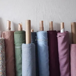 2024 China tecido bordado floral de algodão com bom preço para material de roupas 100% linho