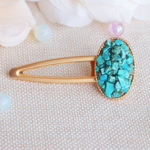 Grosir klip rambut kristal kualitas tinggi klip rambut Oval kristal alami Amethyst klip rambut Quartz mawar - Product Image 6