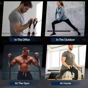 Nueva Banda de Resistencia <span class=keywords><strong>con</strong></span> Pedal, Anti-Rotura, 4 Tubos, Cuerda de Tracción para Entrenamiento de Piernas, Ejercicios <span class=keywords><strong>Abdominales</strong></span> en Casa, Asistencia para <span class=keywords><strong>Abdominales</strong></span> - Product Image 6