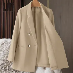 Liu Ming moda coreana tendencias de otoño 2024 mujeres cuello en V Color sólido traje Tops chaqueta Blazer abrigo