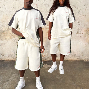 Custom Manufacturers Camouflage Patchwork Shorts And T-Shirt <b>Set</b> <b>Embroidery</b> Logo Designer Cotton T Shirt And Shorts <b>Set</b> 2 Piece - Product Image 2