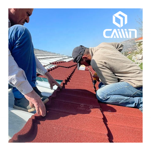 Çin üreticinin Modern taş kaplanmış Metal çelik çatı kiremitleri 0.45mm Alu-çinko çatı levhaları - Product Image 4