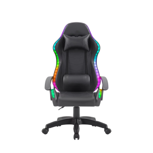 Chaise de jeu économique en cuir, pivotante à 360°, réglable en hauteur, avec vérin à gaz à 2 niveaux, pieds coniques, couleur personnalisable, mobile - Product Image 1